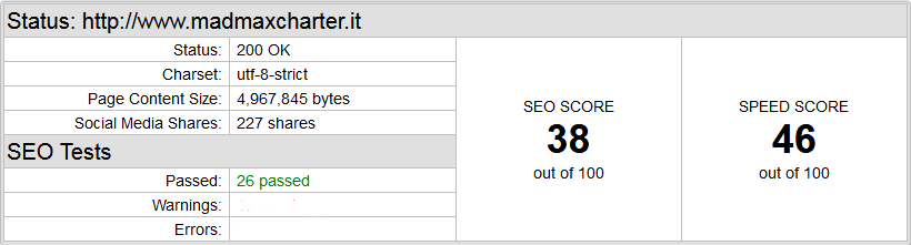 Seo Score Orzawaysail.it